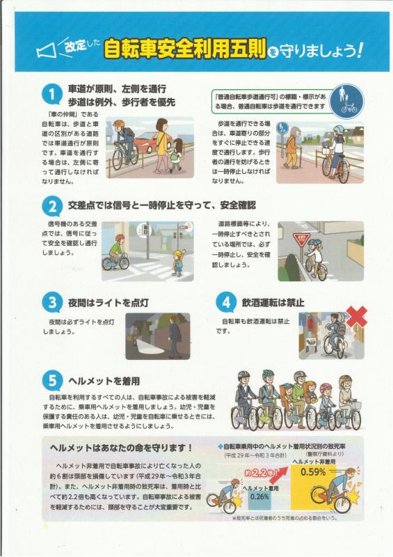 自転車安全利用五則チラシ