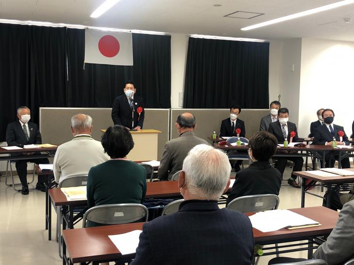 大村市老人クラブ連合会定期総会時市長あいさつの様子