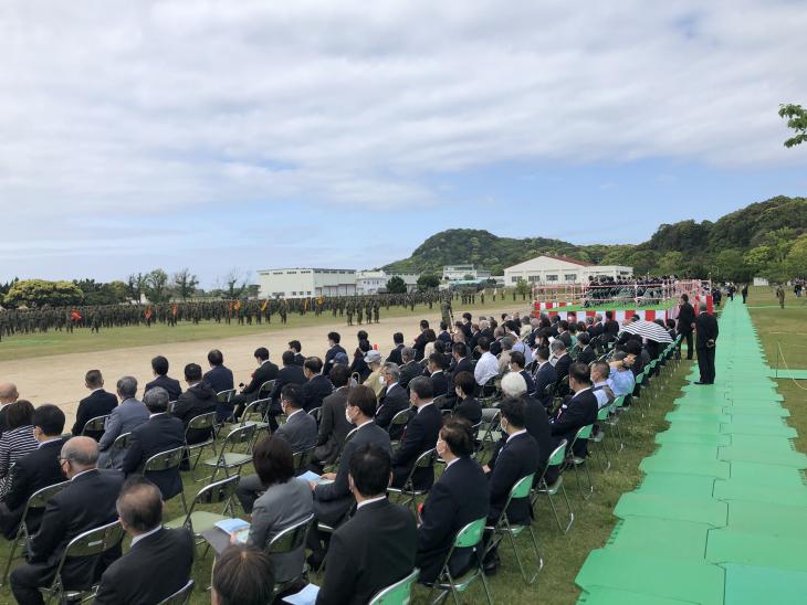 水陸機動団創隊4周年・相浦駐屯地創立67周年記念式典の様子