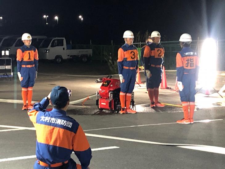 第37回長崎県消防ポンプ操法大会出場選手披露の様子