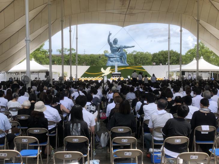 被爆77周年長崎原爆犠牲者慰霊平和祈念式典の様子