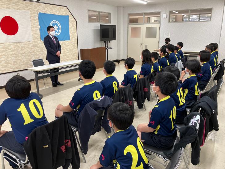 市長訪問（宮崎市長杯第32回春の小学生ドッジボール選手権九州大会（出場））大村ブレイズの様子