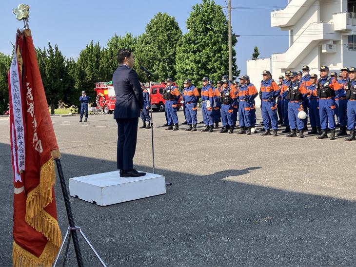 大村市消防団夏季特別訓練（開会式）の様子1