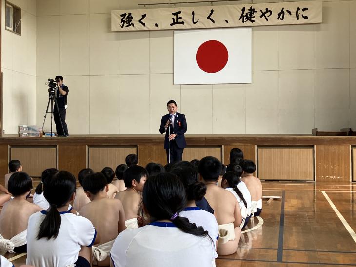 第36回ふれあい相撲大会開会式の様子