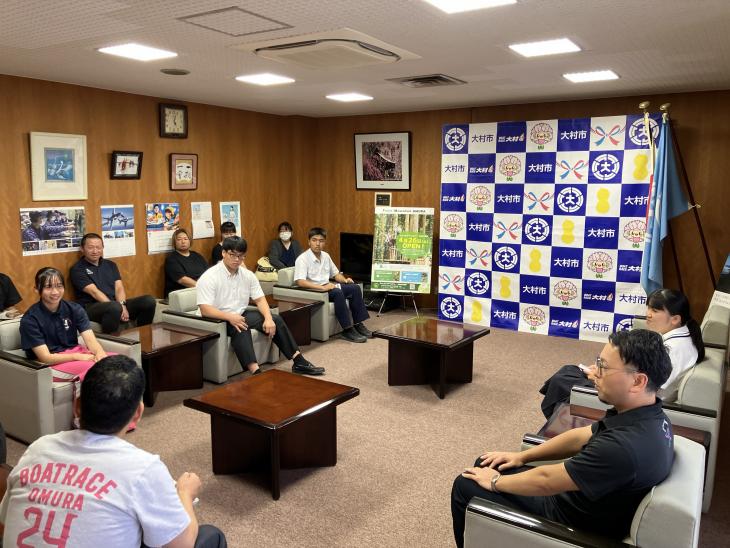 全国高等学校総合体育大会相撲競技ほか出場表敬の様子2