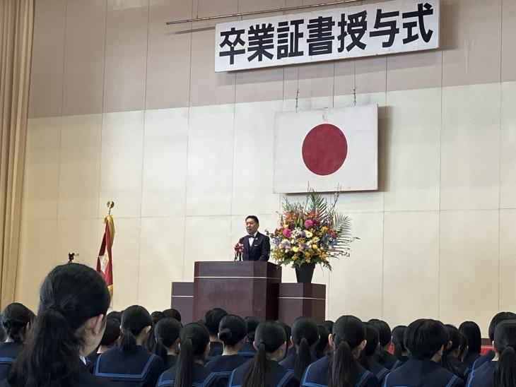 大村市立大村中学校「第40回卒業証書授与式」の様子