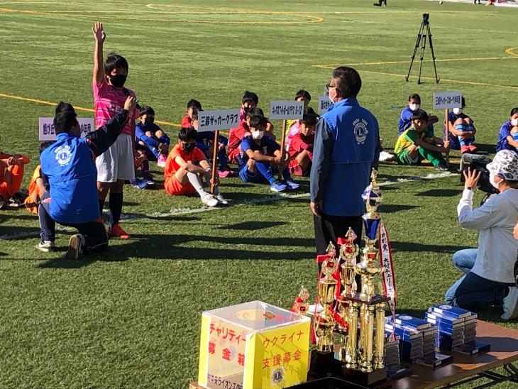 大村中央ライオンズクラブ第42回小学生サッカー大会選手宣誓の様子