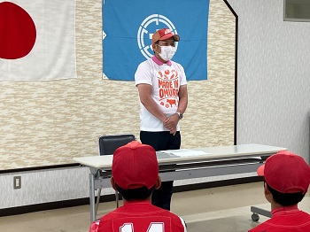 第36回九州学童軟式野球大会出場表敬の様子