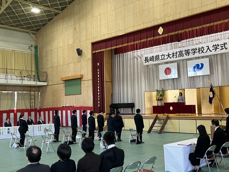 長崎県立大村高等学校定時制令和8年度第78回入学式の様子