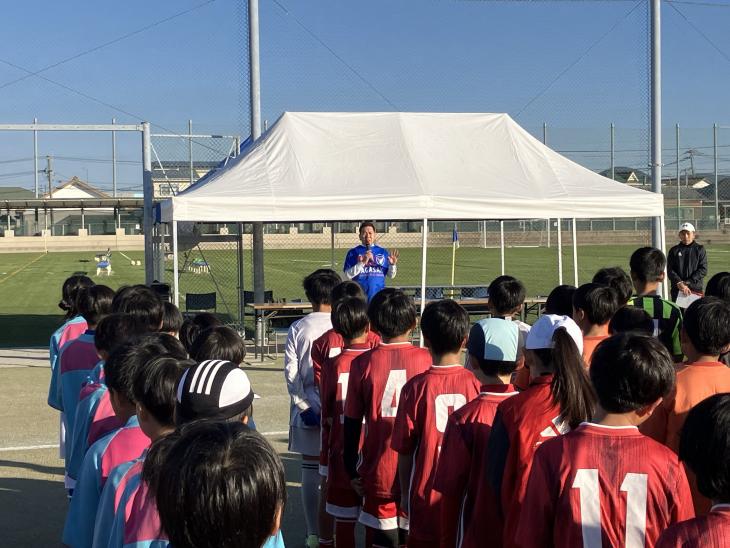 2025第9回大村湾5市5町交流U11サッカー大会開会式の様子