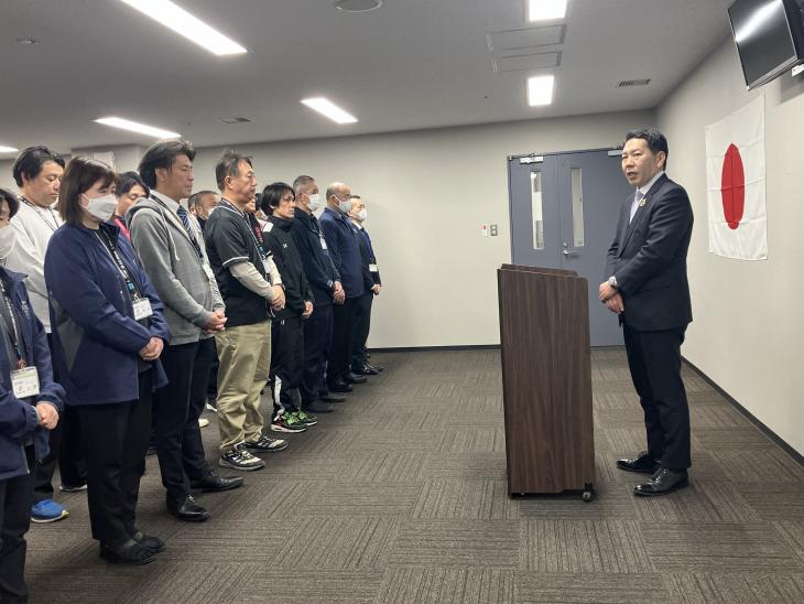 ボートレース大村仕事始め式の様子