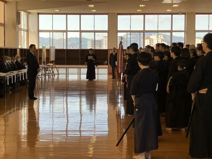 第59回大村市剣道選手権大会開会式の様子