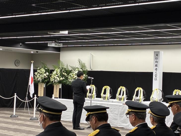 令和7年度長崎県消防殉職者慰霊祭の様子