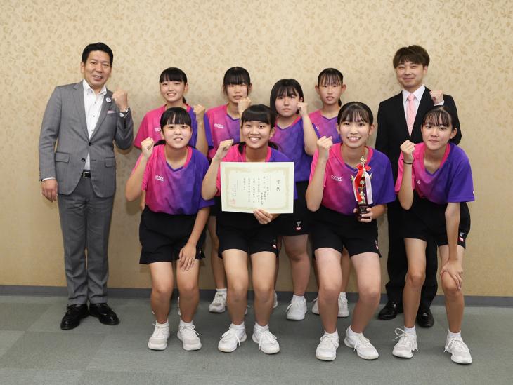 九州中学校選抜卓球大会出場報告の様子その1