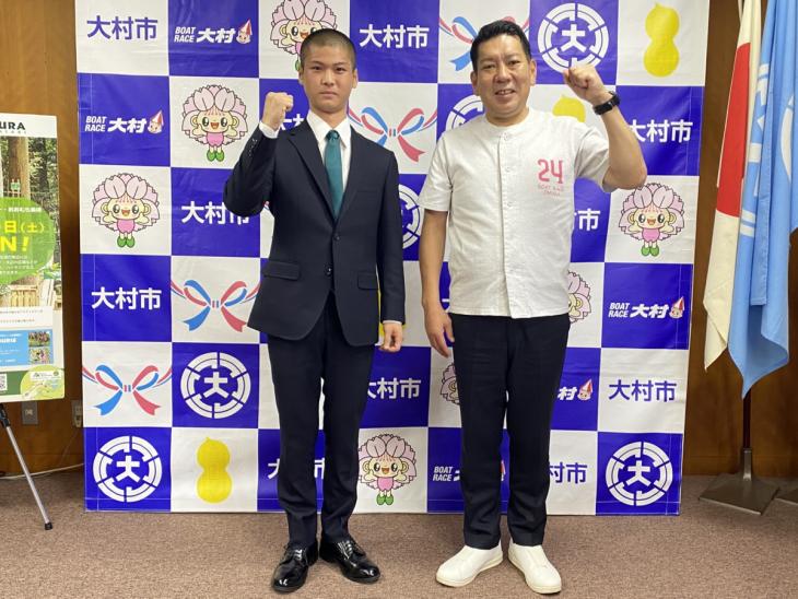 新人ボートレーサー市長訪問の様子1