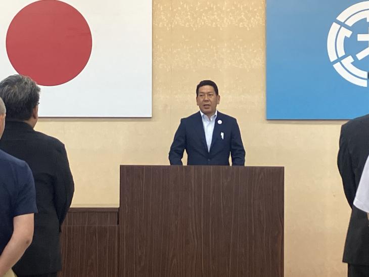 市長訓示(令和7年9月議会)の様子