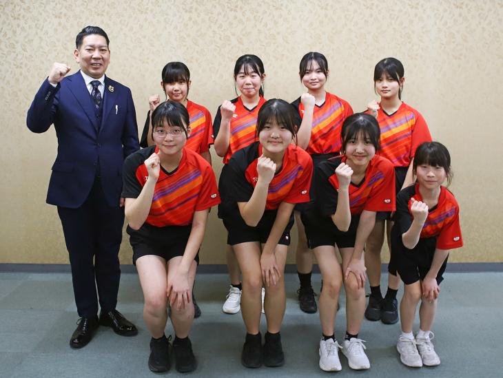 第26回全九州卓球選手権大会出場表敬の様子1