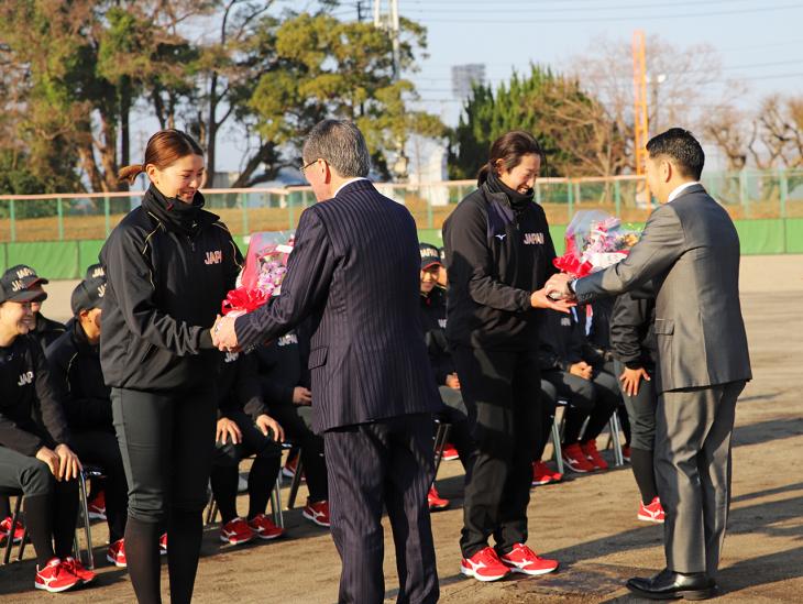 歓迎セレモニーの様子（ソフトボール女子TOP日本代表強化合宿）2
