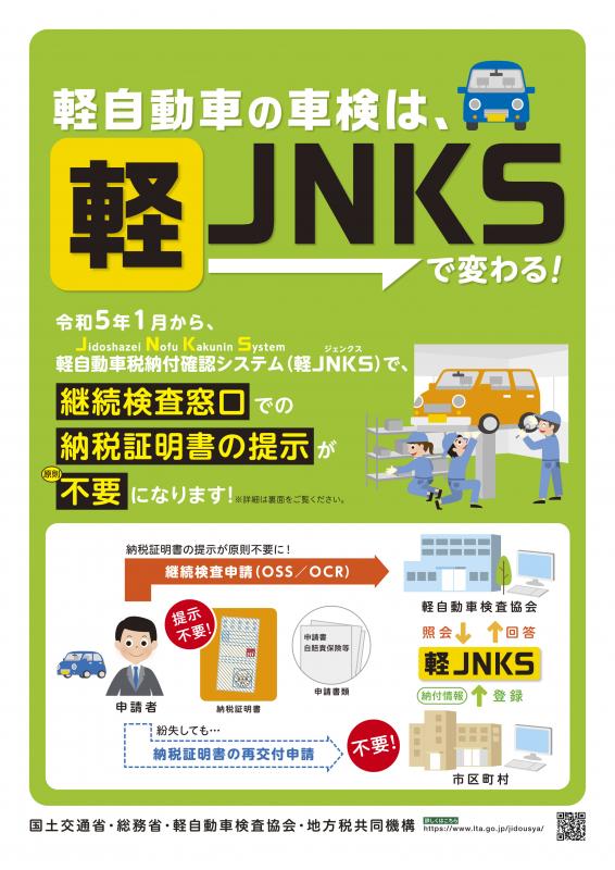 軽自動車の車検は軽JNKSで変わるチラシ（おもて）